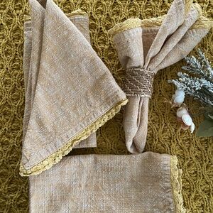 Magnolia Tan and Yellow Textured Linens
4 piece set